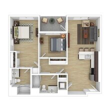 2 Bed 2 Bath floor plan